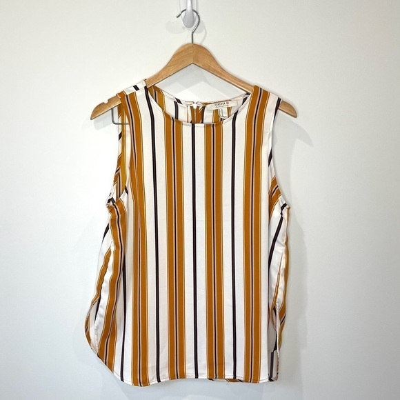 Forever21 Contemporary Striped Sleeveless Blouse - Picture 1 of 7
